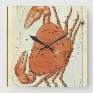 Reloj Cuadrado Cánger Cangrejo Constelación Vintage, Espejo de Ur