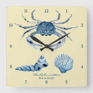 Reloj Cuadrado Cangrejo amarillo de las marismas Casas Náuticas d