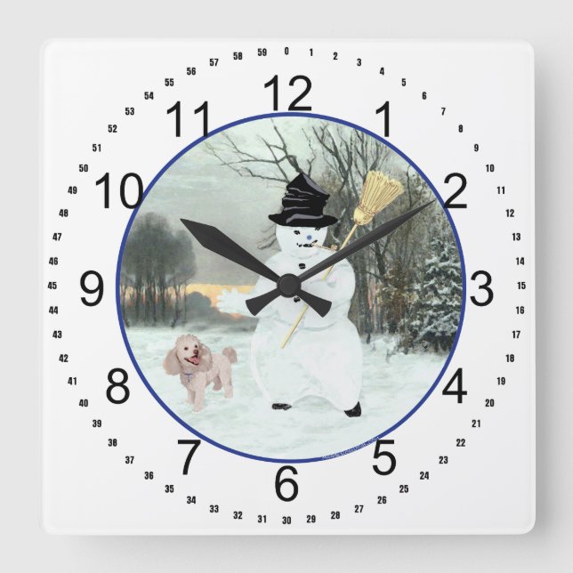 Reloj Cuadrado Caniche (Anverso)