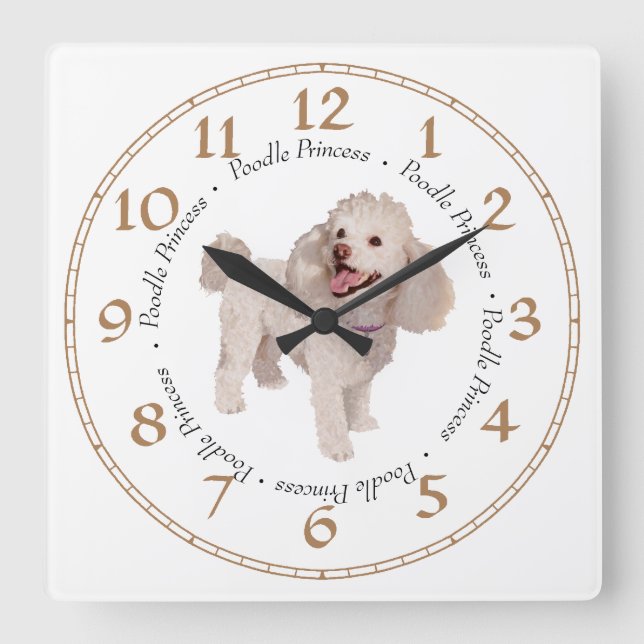 Reloj Cuadrado Caniche (Anverso)