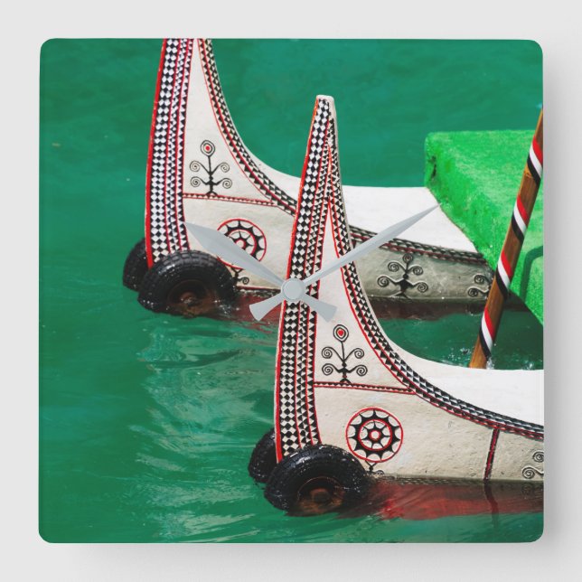 Reloj Cuadrado Canoa aborigen (Anverso)