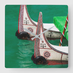 Reloj Cuadrado Canoa de la gente aborigen