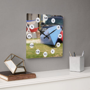 Reloj Cuadrado Canoas y kayaks por Shirley Taylor