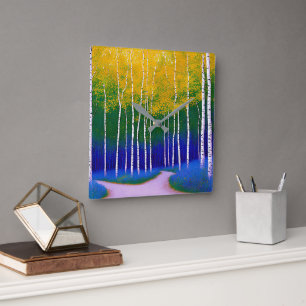 Reloj Cuadrado Cañón dorado - Un paisaje de bosques