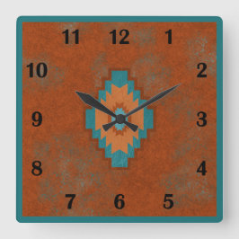 Reloj Cuadrado Cañones del Suroeste Estilo Geométrico Regular