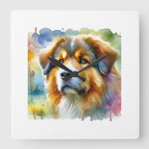 Reloj Cuadrado Cao da Serra de Aires Dog 070824AREF123 - Watercol