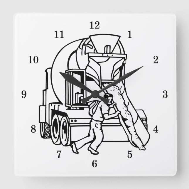 Reloj Cuadrado Capa de cemento profesional (Anverso)