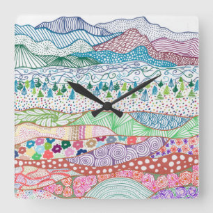 Reloj Cuadrado Capas de tierra. Dibujo