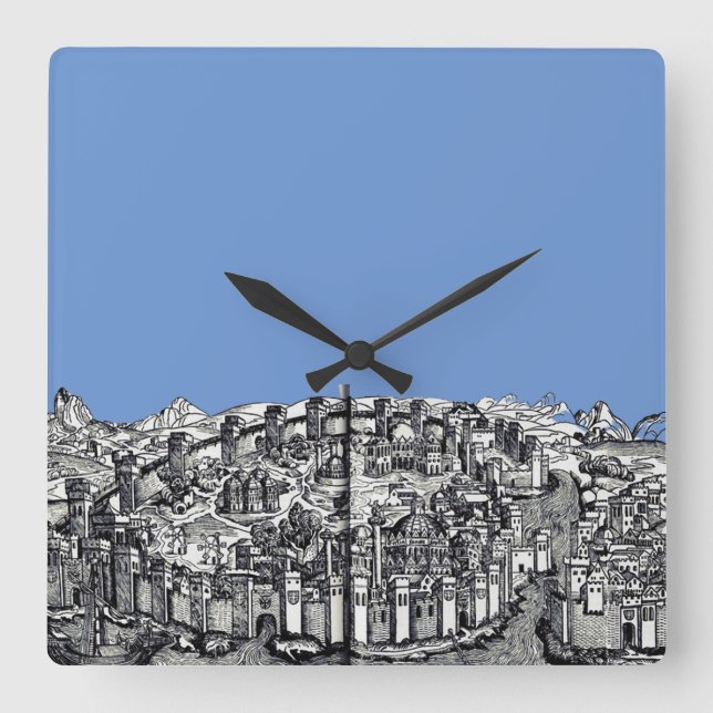 Reloj Cuadrado capital de Constantinopla del Imperio Romano (Anverso)