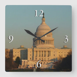 Reloj Cuadrado Capitolio de los Navidades Washington DC Holiday