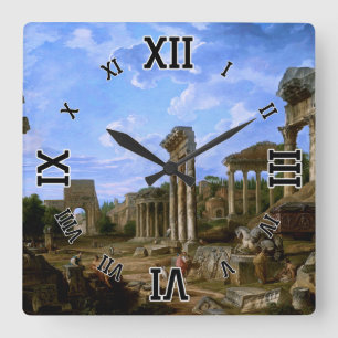 Reloj Cuadrado Capriccio del Foro Romano de Giovanni Pannini