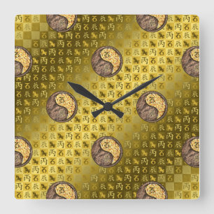Reloj Cuadrado Capricornio & Dragón de Fuego
