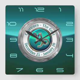 Reloj Cuadrado Capricornio - el Rótulo del zodiaco de la cabra
