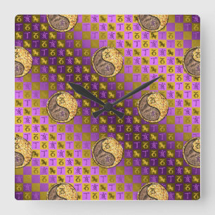 Reloj Cuadrado Capricornio & Jabalí de Fuego