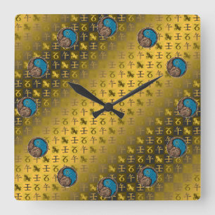 Reloj Cuadrado Capricornio y Caballo de Agua