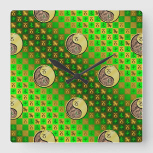 Reloj Cuadrado Capricornio y Cabra de Metal