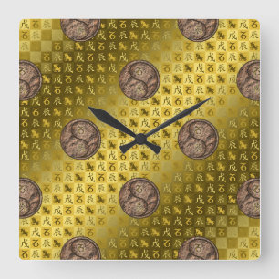 Reloj Cuadrado Capricornio y Dragón de Tierra
