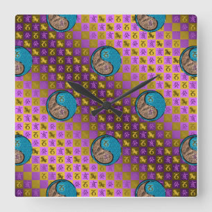 Reloj Cuadrado Capricornio y Jabalí de Agua