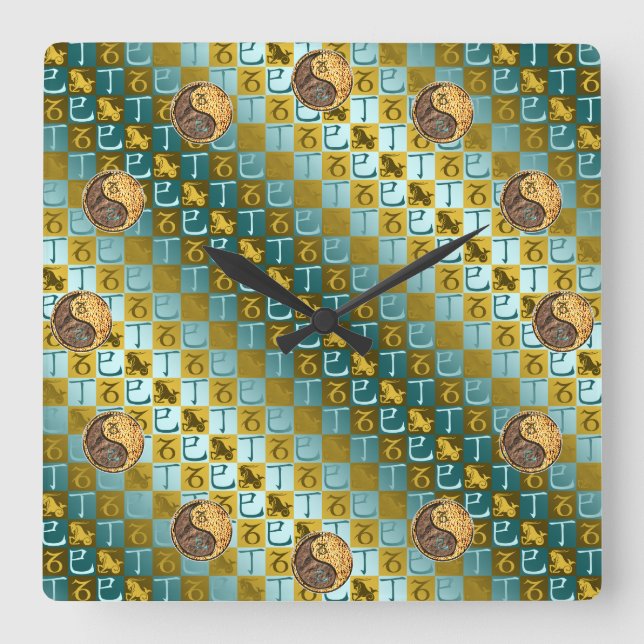 Reloj Cuadrado Capricornio y Serpiente de Fuego (Anverso)