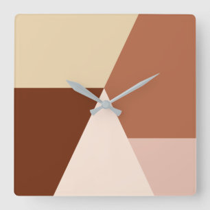 Reloj Cuadrado Capuchino geométrico abstracto moderno mínimo