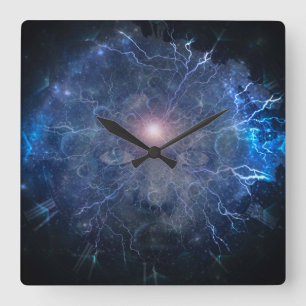 Reloj Cuadrado Cara con relámpagos