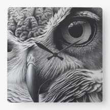 Cara de búho blanco y negro