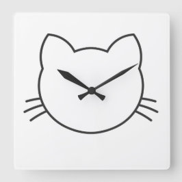 Reloj Cuadrado Cara de gato