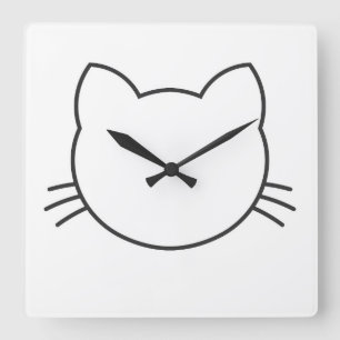 Reloj Cuadrado Cara de gato