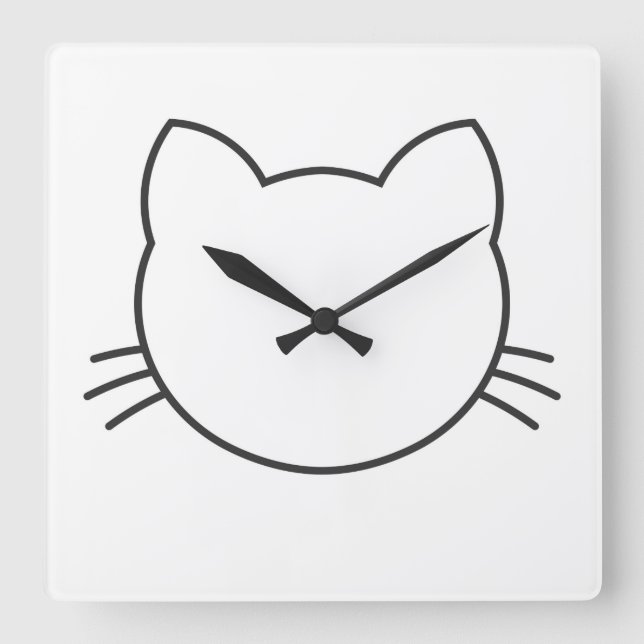 Reloj Cuadrado Cara de gato (Anverso)