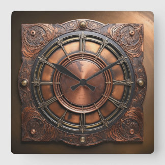 Reloj Cuadrado Cara de tiempo de cobre de Steampunk