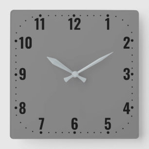 Reloj Cuadrado Cara gris vintage con números - sin marco