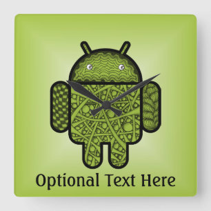 Reloj Cuadrado Carácter del Doodle de las burbujas para el robot