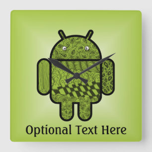 Reloj Cuadrado Carácter paisley para el robot Android™