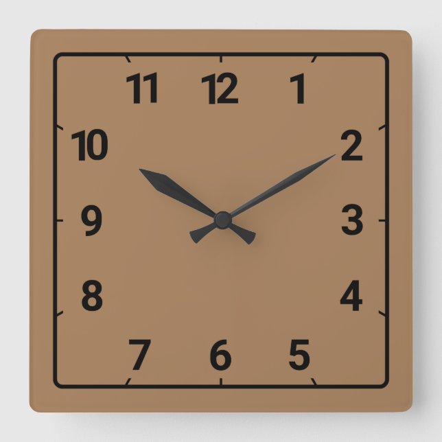 Reloj Cuadrado Caramel fudge brown (Anverso)