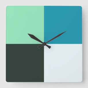 Reloj Cuadrado Carbón blanco Verde azulado azul azul azul turques