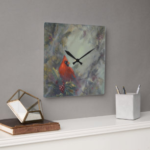 Reloj Cuadrado Cardenales "La Navidad se acerca"