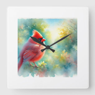 Reloj Cuadrado Cardinal Bird 300924AREF135 - Watercolor