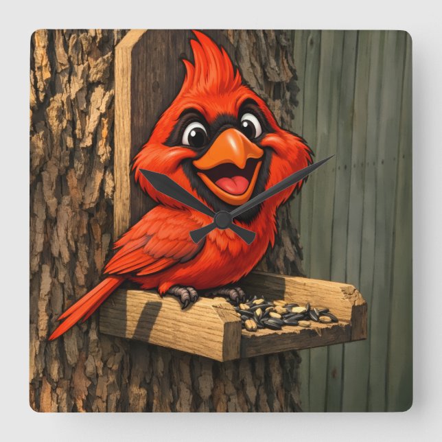 Reloj Cuadrado Cardinal Caricature (Anverso)