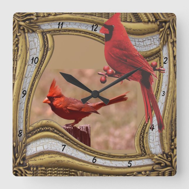 RELOJ CUADRADO CARDINAL ON THE FRAME   SQUARE WALL CLOCK (Anverso)