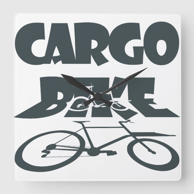Reloj Cuadrado Cargo bike, Lastenfahrrad, Lastenrad (Anverso)