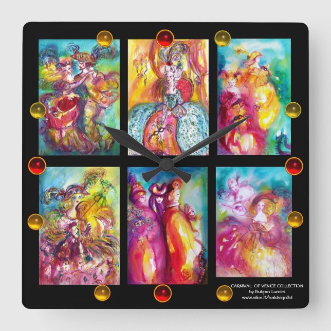 Reloj Cuadrado CARNAVAL DE LA COLECCIÓN DE VENECIA Teatro musical (Anverso)