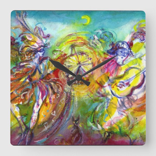 Reloj Cuadrado CARNAVAL ITALIANO / Danza, música, teatro (Anverso)