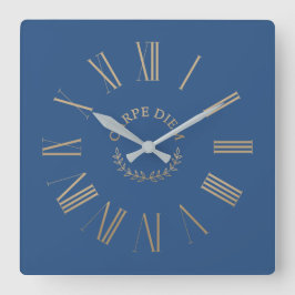 Reloj Cuadrado Carpe Diem Blue Acrylic Wall Clock