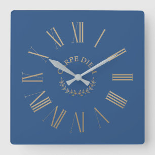 Reloj Cuadrado Carpe Diem Blue Acrylic Wall Clock