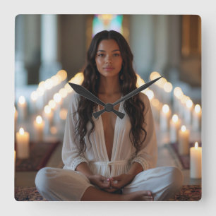 Reloj Cuadrado CARPE DIEM - Meditación - Yoga