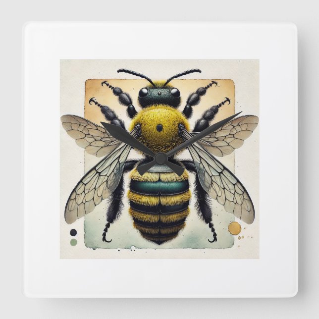 Reloj Cuadrado Carpenter Bee 250924IREF213 - Watercolor (Anverso)