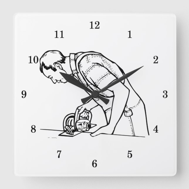 Reloj Cuadrado Carpintero profesional (Anverso)