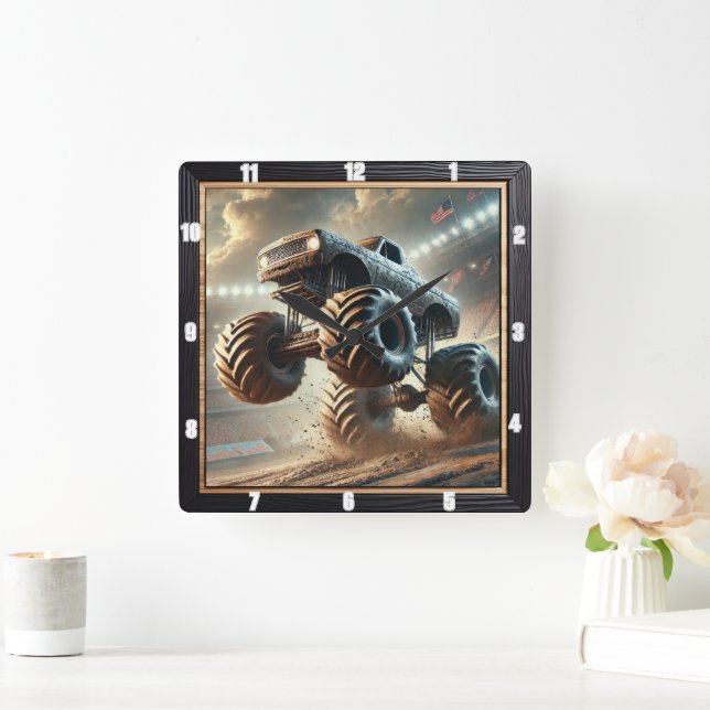Reloj Cuadrado Carreras masiva de camiones monopolios a través de (Hogar)