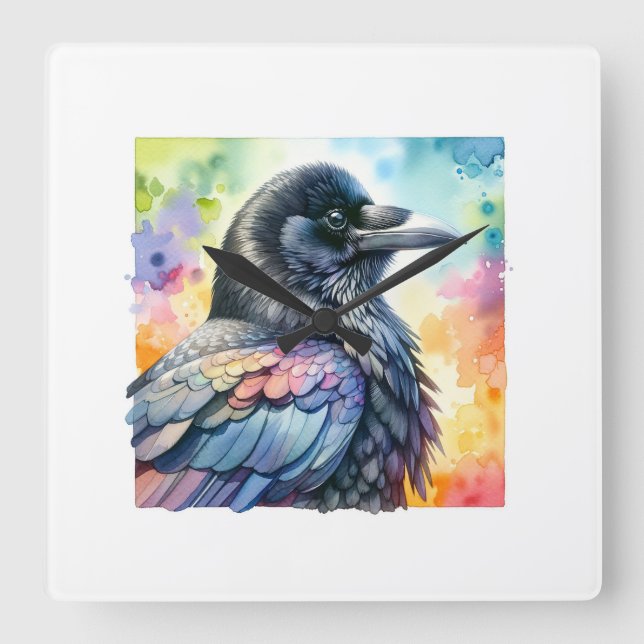 Reloj Cuadrado Carrion Crow 020924AREF111 - Watercolor (Anverso)