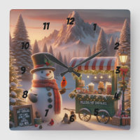 Carro de chocolate caliente de Snowman, el inviern